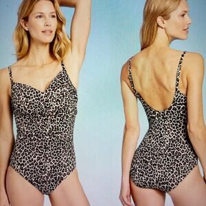 Aqua Green Cinched Shirred Top Side Ruching One Piece Swimsuit Size XL